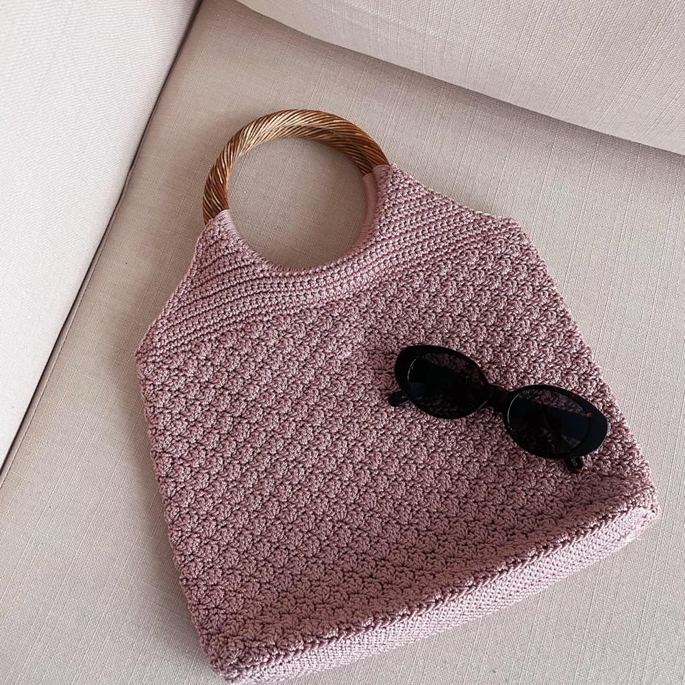 SOLD Dusty Rose Woven Handbag